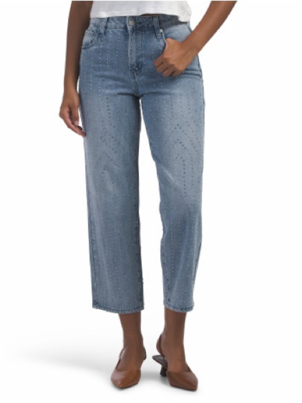 Blank NYC Rhinestone Straight Leg Jeans 26